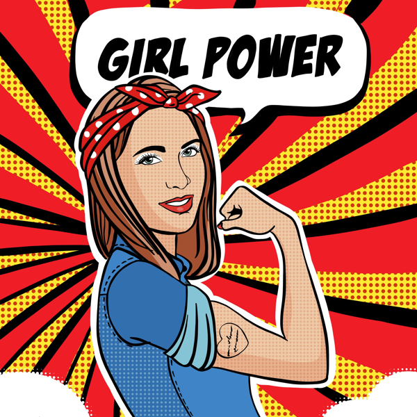 Cartoon vom Foto: Pop Art Girl Power Custom Image
