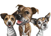 Caricatura de grupo de mascotas a partir de fotos
