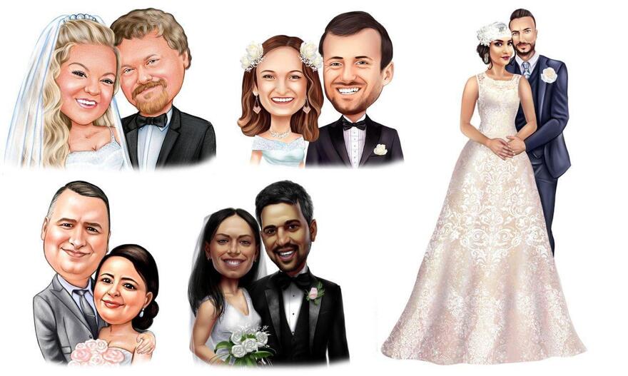 Bride and Groom Caricature