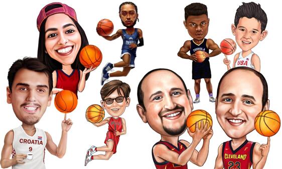 Caricatures de basket-ball