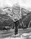 Hiking Caricature of Person