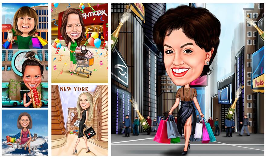 Shopping Caricature