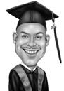 Retrato de graduación en blanco y negro
