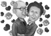 Portret de desene animate cuplu de părinți