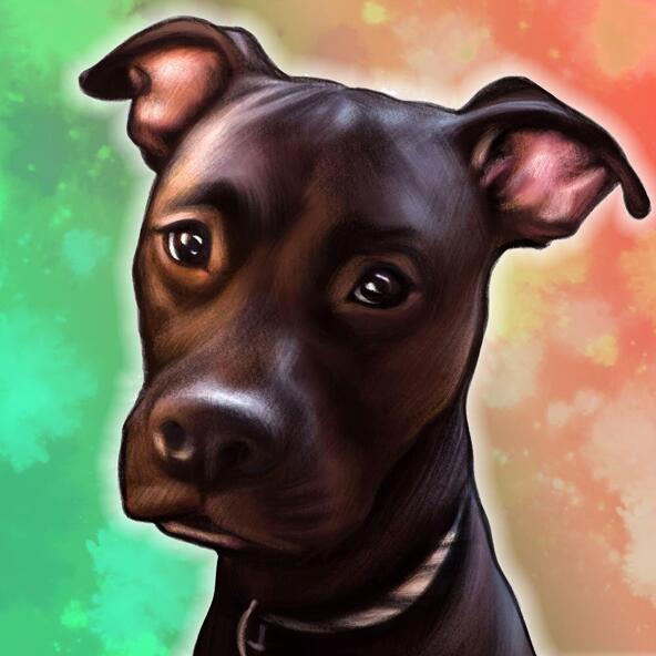 Caricatura de Staffordshire Bull Terrier
