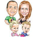 Colored Family Cartoon Drawing