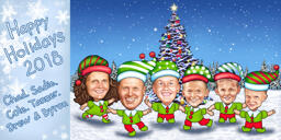 Caricature de Noël de style elfe d'entreprise