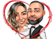 1 Year Wedding Anniversary Custom Caricature