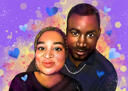 Couple+Engagement+Caricature+with+Custom+Background