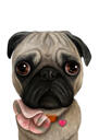 Gepersonaliseerde pug-portret in kleurstijl van foto