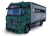 Ritratto di cartone animato camion personalizzato in stile digitale a colori dalla tua foto