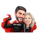 Portret de cuplu de supererou din fotografie