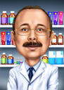 Карикатурное изображение человека в образе представителя продавца по фотографиям
