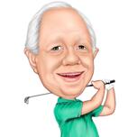 Caricatura de golf: regalo de golfista de cabeza y hombros
