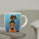 Caricature de chien sur une tasse