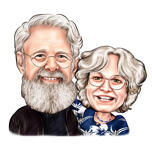 Parents Caricature Hand-Drawn from Photos