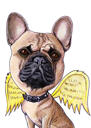 Frans Bulldog-karikatuurportret van foto's in kleurstijl voor cadeau voor huisdierliefhebbers