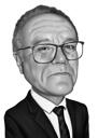100th Years Anniversary Caricature Gift in Black and White Style