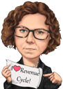Caricatura de desenho animado de pessoa personalizada segurando placa