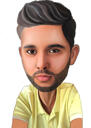 Man Caricature Gift in Colored Style from Photo