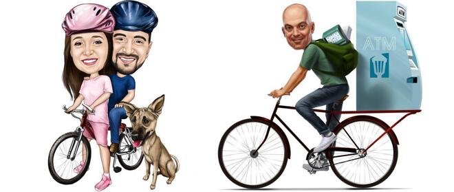 caricaturas de bicicletas