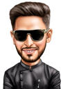 Person in Sunglasses Caricature in Color Style from Photo