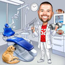 Caricatura regalo dentista da foto