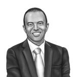 Business Man Portrait Sketch in Black and White Style