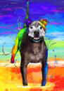 Staffordshire Bull Terrier pastell akvarell porträtt från foton