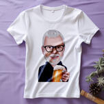 Caricature d'homme à partir de photos sur un t-shirt imprimé