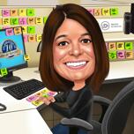 Custom Office Caricature of a Lady