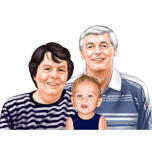 Bunici și nepoți desenând portret