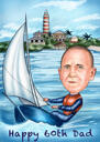 Caricatura do Capitão no Barco