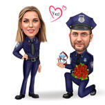 Politsei ettepaneku karikatuur paarile