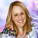 Mother's Day Gift Portrait Drawing in Colored Style