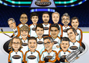 Hockey Champions Team Group Caricature