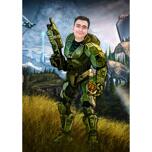 Halo Master Chief Game Fan Caricature