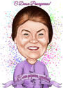 Karikatur für Oma im Farbstil als Geburtstagsgeschenk