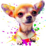 Chien Dessin Portrait Style Aquarelle Arc-en-ciel