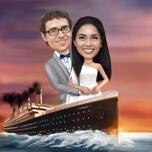 Bryllup Titanic karikatur