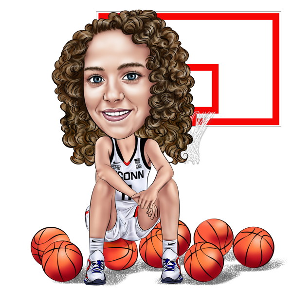 Female Basketball Player Caricature