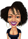 Funny Woman Caricature from Photos in Colored Style