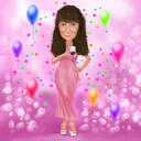 Custom Full Body Caricature as Birthday Gift from Personalized Photos