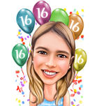 Födelsedagpennor karikatyr med ballonger