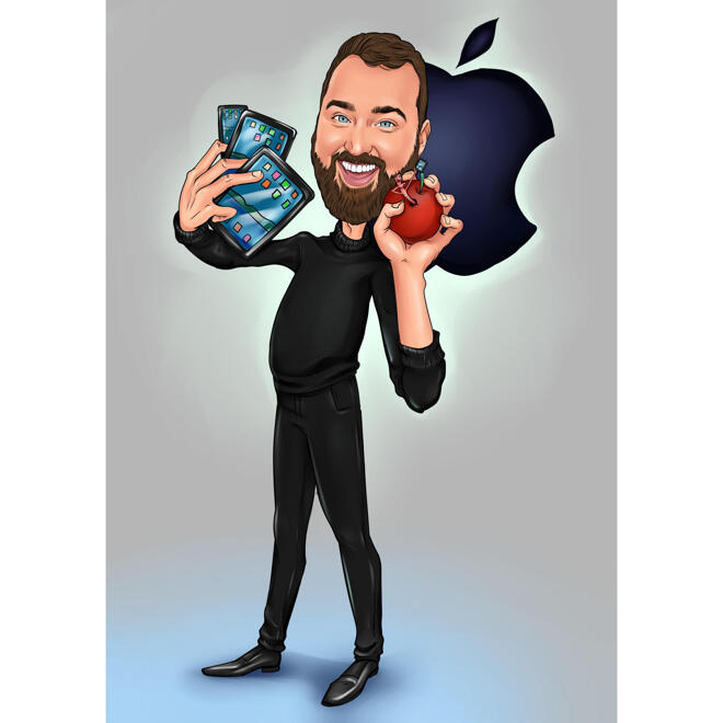 Funny IT Nerd Caricature in Exaggerated Cartoon Style from Photos