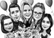 Family+Caricature+Portrait+from+Photos+in+Black+and+White+Style+for+Custom+Relatives+Gift