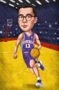 Caricatura dell'allenatore dalle foto: regalo personalizzato dell'allenatore di basket
