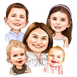 Ritratto di una madre con i suoi bambini