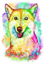 Portrait de chien d'assistance d'après photos - Style aquarelle