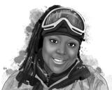 Watercolor Grayscale Portrait from Photos